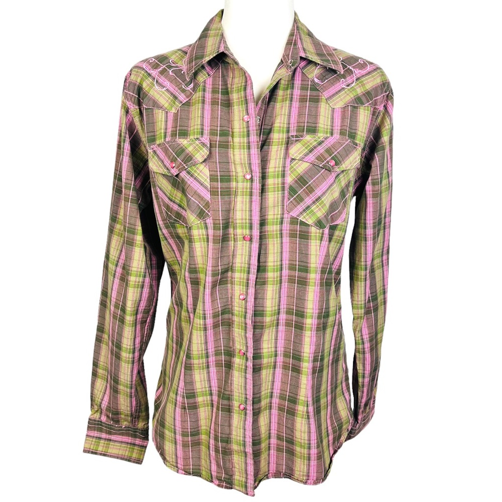 Ransom Ranch Embroidered Plaid Western Shirt.